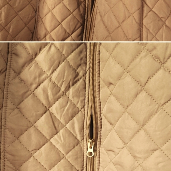 Plus Size Tan Quilted Puffer Jacket Like New by Kim Rodgers and Belk - Picture 4 of 4